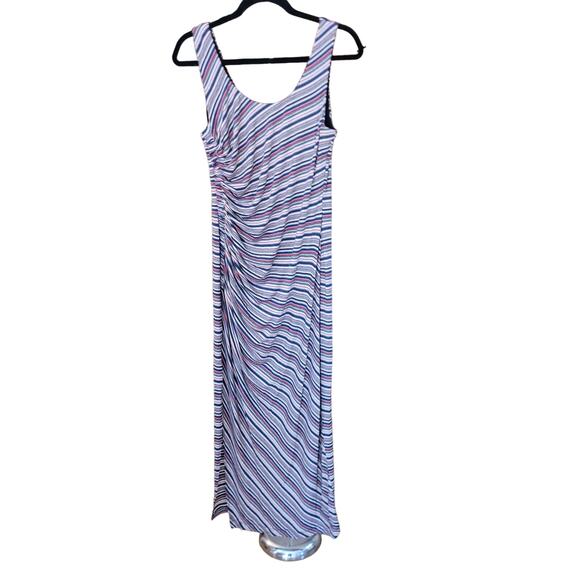 Bailey 44 Duststorm Stripe Maxi Tank Dress Womens M Ruching Minimalist Coastal - Picture 2 of 16